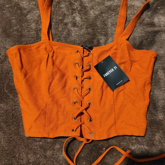Forever 21 Orange Crop Top NWT - Picture 1 of 3